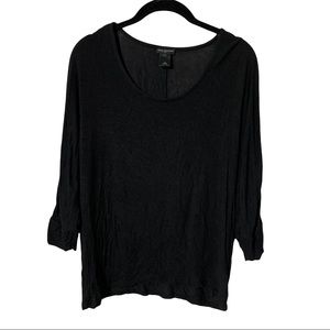 Anne Taylor Dolman Sleeve Black Top
